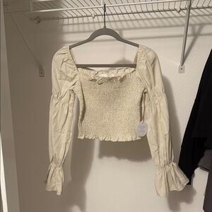 More to come gingham long sleeve scrunchie shirt size X small